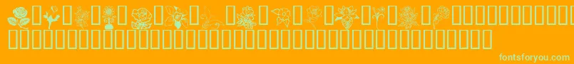 Flord Font – Green Fonts on Orange Background