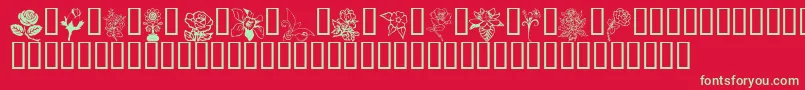 Flord Font – Green Fonts on Red Background
