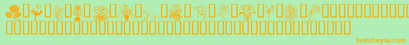 Flord Font – Orange Fonts on Green Background