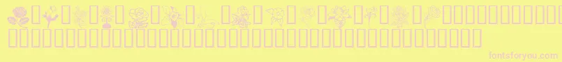 Flord-fontti – vaaleanpunaiset fontit keltaisella taustalla