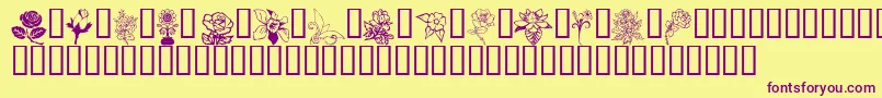 Flord Font – Purple Fonts on Yellow Background