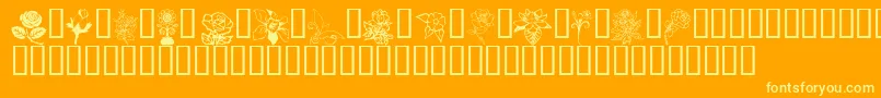 Flord Font – Yellow Fonts on Orange Background