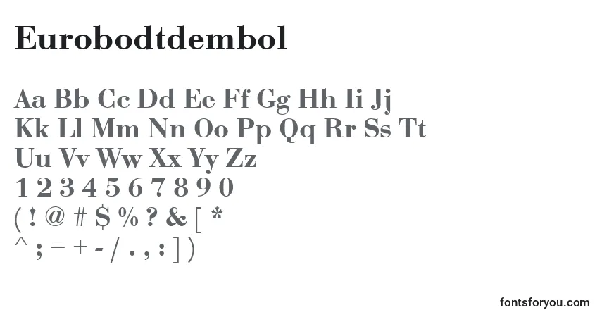 Czcionka Eurobodtdembol – alfabet, cyfry, specjalne znaki