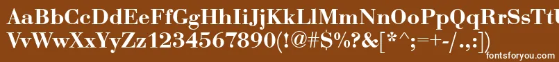 フォントEurobodtdembol – 茶色の背景に白い文字