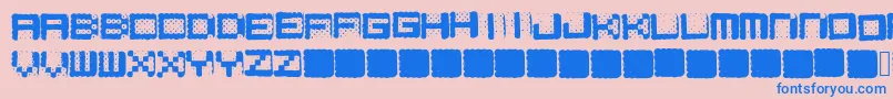 Hamarama Font – Blue Fonts on Pink Background