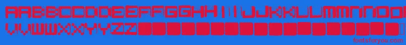 Hamarama Font – Red Fonts on Blue Background