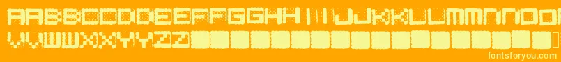 Hamarama-Schriftart – Gelbe Schriften auf orangefarbenem Hintergrund