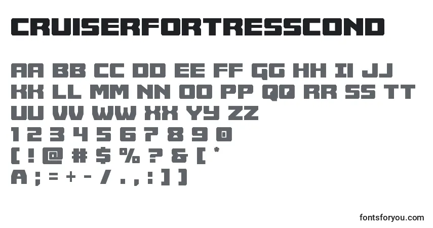 Schriftart Cruiserfortresscond – Alphabet, Zahlen, spezielle Symbole