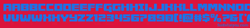 Czcionka Cruiserfortresscond – niebieskie czcionki na czerwonym tle