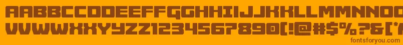 フォントCruiserfortresscond – オレンジの背景に茶色のフォント