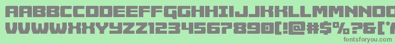 Cruiserfortresscond-fontti – harmaat kirjasimet vihreällä taustalla