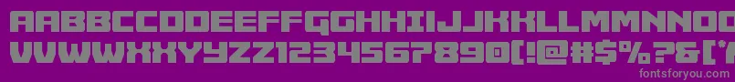 Lisätietoja Cruiserfortresscond-fontista Cruiserfortresscond-fontti – harmaat kirjasimet violetilla taustalla