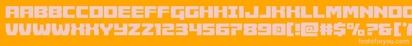 Cruiserfortresscond-Schriftart – Rosa Schriften auf orangefarbenem Hintergrund