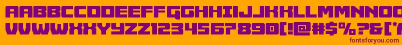 フォントCruiserfortresscond – オレンジの背景に紫のフォント