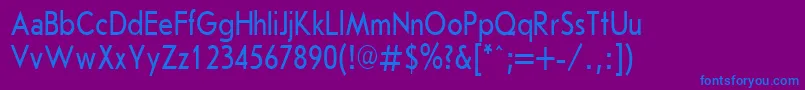 フォントJournalSansserifPlain.001.00180n – 紫色の背景に青い文字