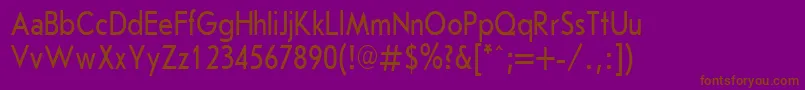 フォントJournalSansserifPlain.001.00180n – 紫色の背景に茶色のフォント
