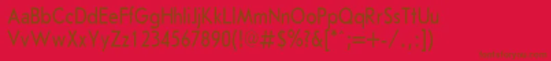 JournalSansserifPlain.001.00180n-fontti – ruskeat fontit punaisella taustalla