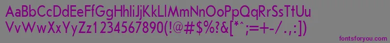 Шрифт JournalSansserifPlain.001.00180n – фиолетовые шрифты на сером фоне