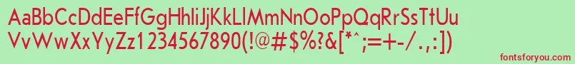 フォントJournalSansserifPlain.001.00180n – 赤い文字の緑の背景