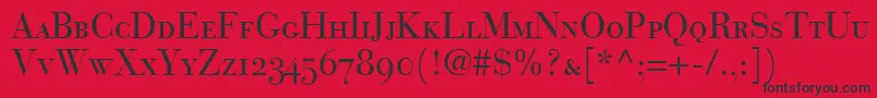Шрифт BodoniRecutOldstyleSsiSmallCaps – чёрные шрифты на красном фоне