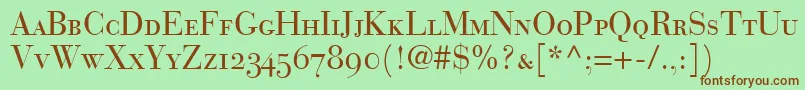 BodoniRecutOldstyleSsiSmallCaps Font – Brown Fonts on Green Background