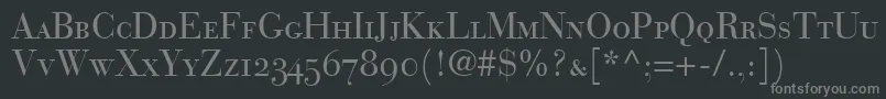 Шрифт BodoniRecutOldstyleSsiSmallCaps – серые шрифты на чёрном фоне