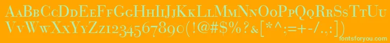 BodoniRecutOldstyleSsiSmallCaps Font – Green Fonts on Orange Background