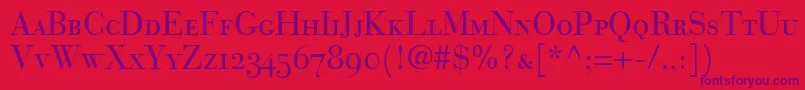 BodoniRecutOldstyleSsiSmallCaps Font – Purple Fonts on Red Background