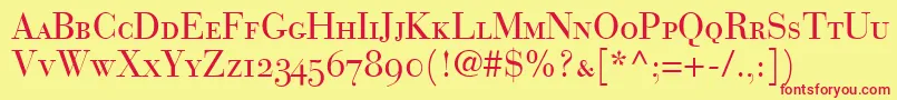 BodoniRecutOldstyleSsiSmallCaps Font – Red Fonts on Yellow Background