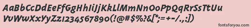 フォントTriplexitalicextrabold – ピンクの背景に黒い文字