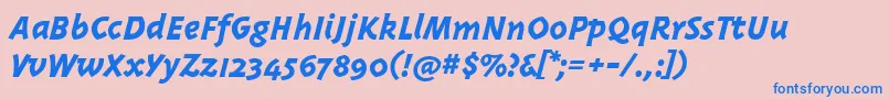 Triplexitalicextrabold Font – Blue Fonts on Pink Background
