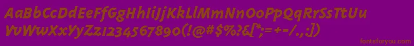 Triplexitalicextrabold-fontti – ruskeat fontit violetilla taustalla