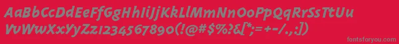 Triplexitalicextrabold Font – Gray Fonts on Red Background
