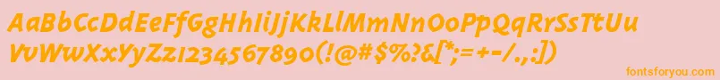 Triplexitalicextrabold Font – Orange Fonts on Pink Background