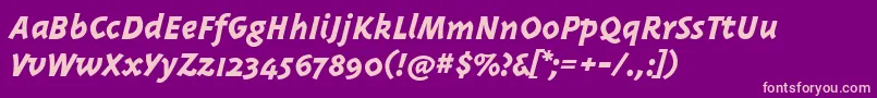 Triplexitalicextrabold-fontti – vaaleanpunaiset fontit violetilla taustalla