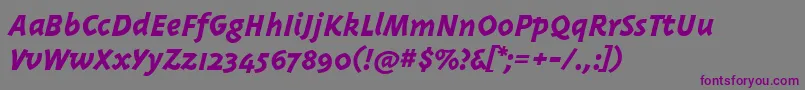 Triplexitalicextrabold Font – Purple Fonts on Gray Background