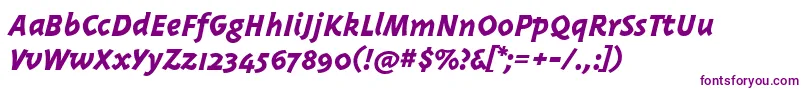 Triplexitalicextrabold-fontti – violetit fontit valkoisella taustalla