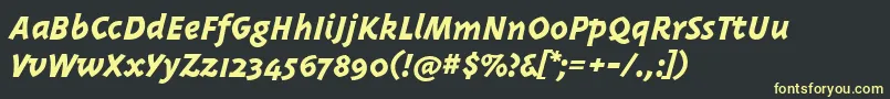 Triplexitalicextrabold Font – Yellow Fonts on Black Background