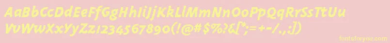 Triplexitalicextrabold Font – Yellow Fonts on Pink Background