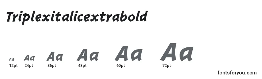 Размеры шрифта Triplexitalicextrabold