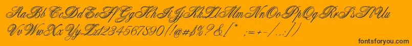 Connetable-Schriftart – Schwarze Schriften auf orangefarbenem Hintergrund