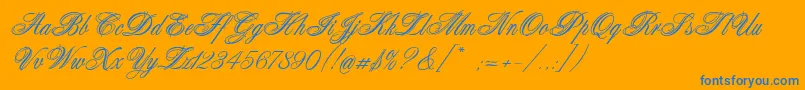 Connetable Font – Blue Fonts on Orange Background