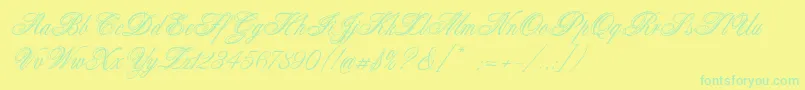Connetable Font – Green Fonts on Yellow Background