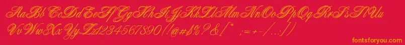 Fonte Connetable – fontes laranjas em um fundo vermelho