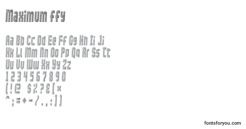 Schriftart Maximum ffy – Alphabet, Zahlen, spezielle Symbole
