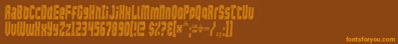 Maximum ffy-Schriftart – Orangefarbene Schriften auf braunem Hintergrund