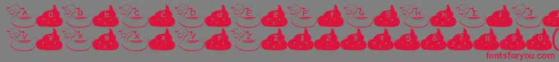 OmaruFont-Schriftart – Rote Schriften auf grauem Hintergrund