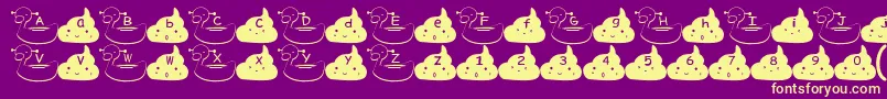 Czcionka OmaruFont – żółte czcionki na fioletowym tle