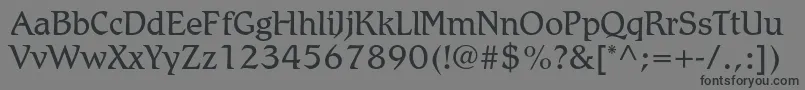 フォントRomicstdLight – 黒い文字の灰色の背景