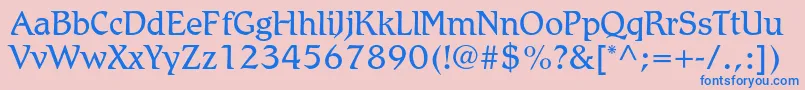 RomicstdLight Font – Blue Fonts on Pink Background